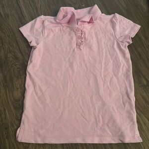 3/$15 😻 NWOT The Childrens Place Pink Ruffles Girls Polo Uniform Shirt 5T 5 Top